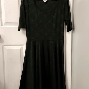 Lularoe Nicole Dress - Flocked Geo Pattern